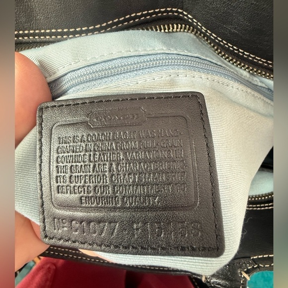 Coach Vintage North/South  Gallery City Tote F15158 Black Leather W/ Hangtag EUC - Picture 8 of 9